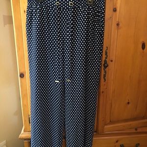 Michael Kors navy blue with white polka dots pants